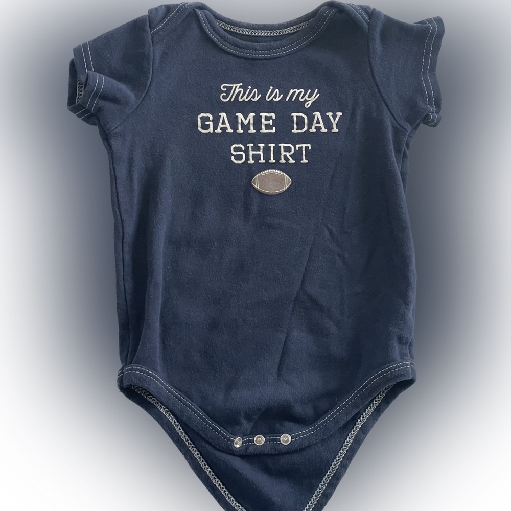 Hudson Baby 24M Blue “This is My Gameday Shirt” Football Onesie